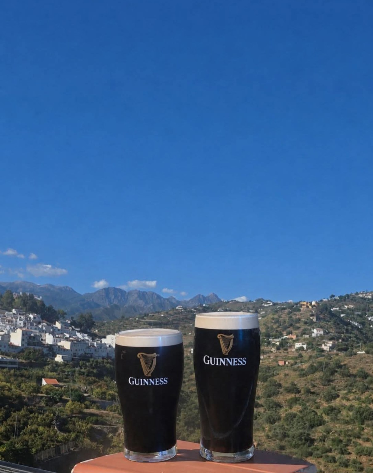 Draught Guinness overlooking Torrox Pueblo
